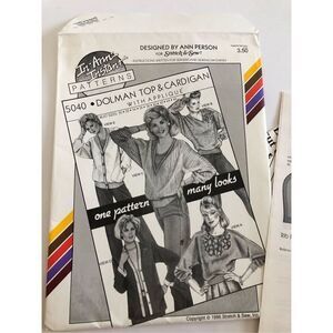 Stretch & Sew pattern 5040 Dolman Top & Cardigan with appliqué